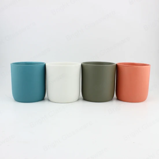 Portacandele in ceramica con portacandele rotondo opaco, portacandele in cemento vuoto personalizzato unico