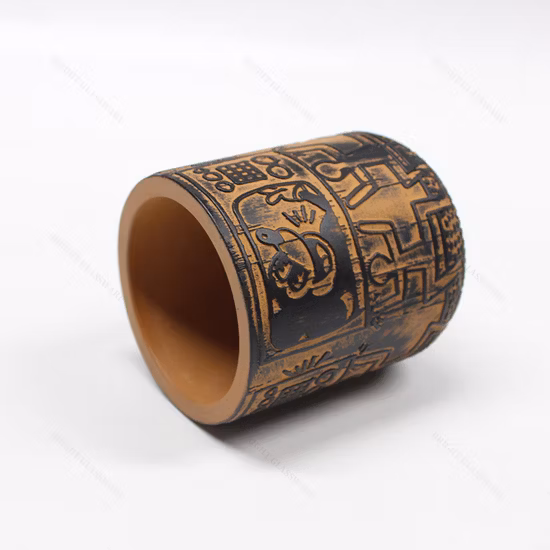 Portacandele in ceramica con portacandele rotondo opaco, portacandele in cemento vuoto personalizzato unico